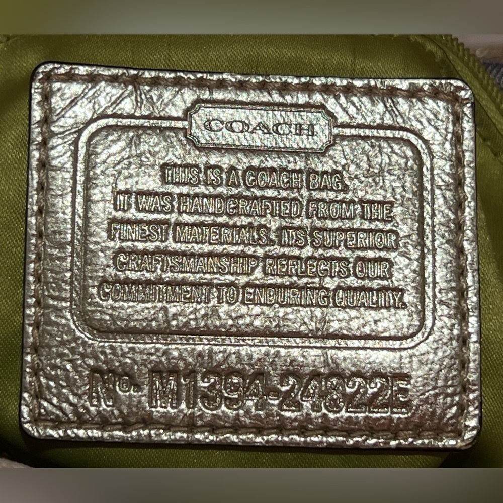 Coach Tattersall Cream and Brown Structured Shoulder Bag - Picture 14 of 14